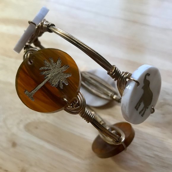 Bourbon & Bowties / Moon And Lola Tortoise Palm & Elephant Bangle Bracelets 🌴🐘 - Picture 5 of 9